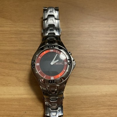 Relic by Fossil Big Tic ZR55047 Rotating Bezel Need Battery Face