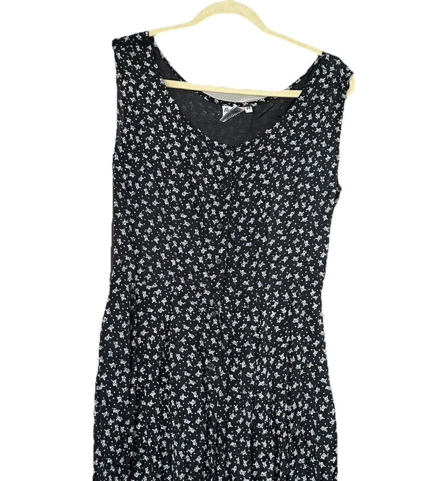 Maxi Vestido Vintage Papillon Cottage Core Floral Oscuro Mediano Capricho Y2K Foto 2 de 4