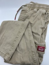 Levis Jogger Boys 12 Reg Khaki Cargo Pockets Pull On Pants Casual Youth