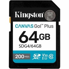 Kingston Canvas Go Plus 64 GB Class 10/UHS-I U3 V30 SDXC sdg4-64gb