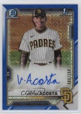 2021 Bowman Chrome Prospect HTA Choice Refractor 86/150 Victor Acosta Auto 2s2