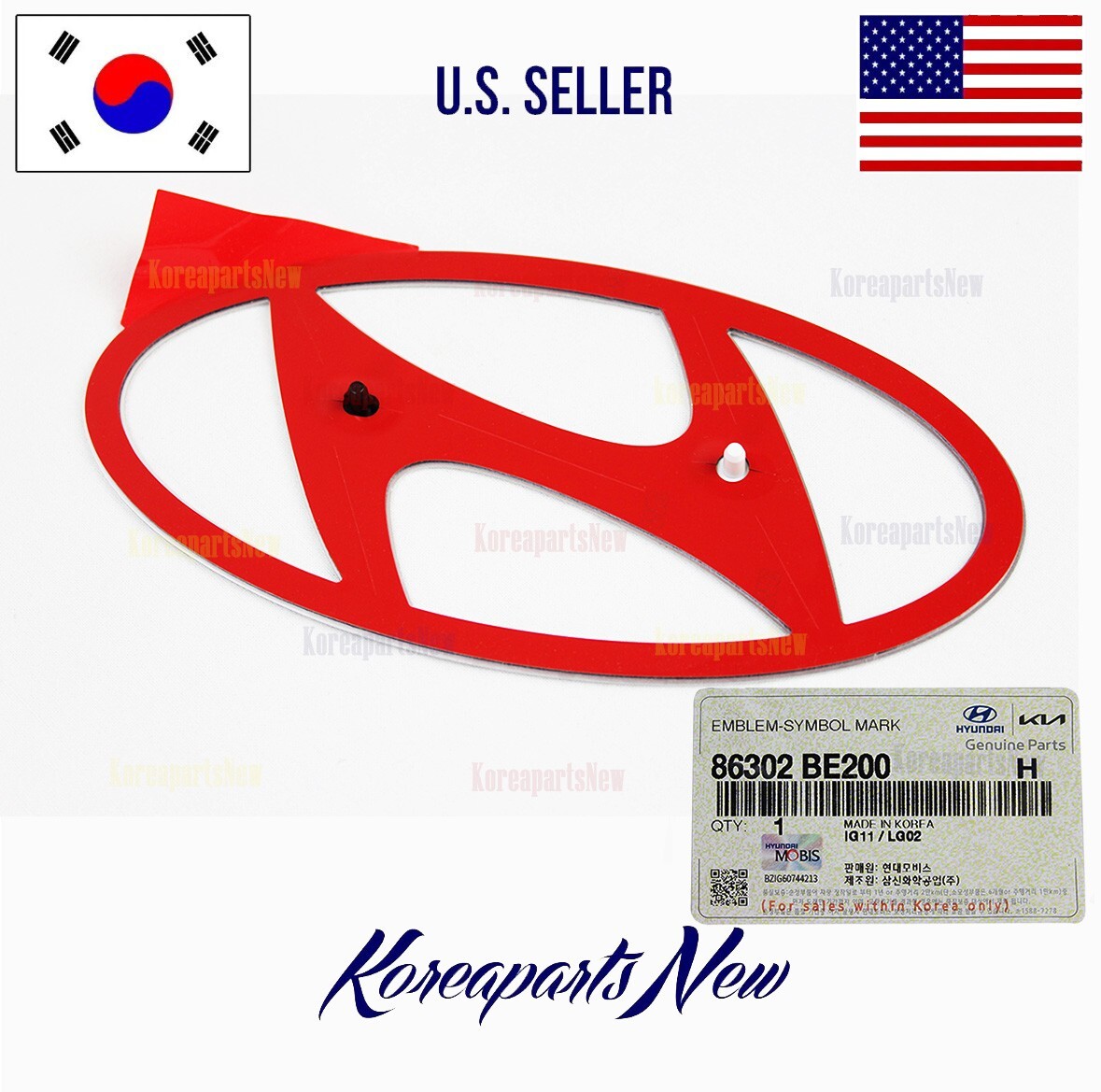 hia_　0107 ♡ FRONT Hood Emblem *H* Logo Mark ⭐GENUINE⭐ fits Hyundai