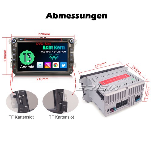 Android 13 GPS Navi Autoradio für VW Seat Passat B6 Golf 5 6 Polo CC Tiguan DVD - Bild 23 von 24