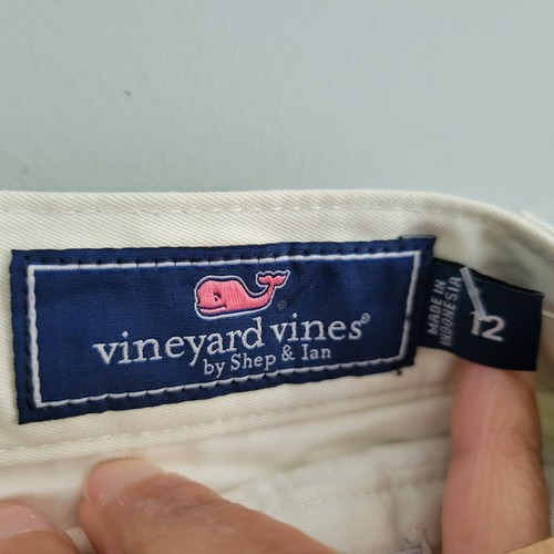 Vineyard Vines Club Chino Pants, Girls 12, Off White (Stone) NEW - Picture 3 of 8