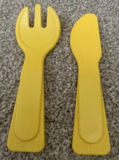 Vintage Fisher Price Silverware Fork And Knife Only