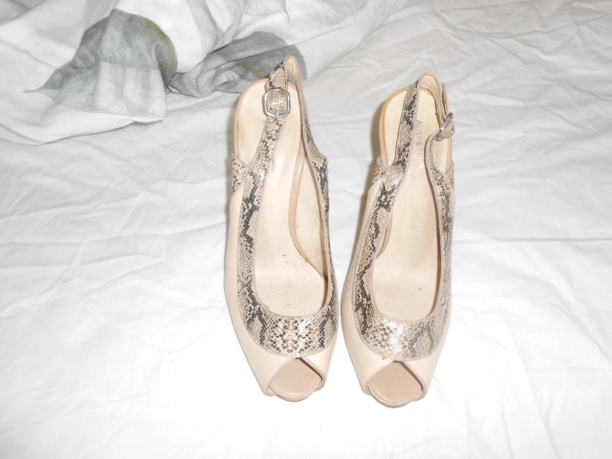 m S insolia sling back shoes snake skin effect decoration size