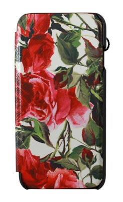 DOLCE & GABBANA Handyhülle Front Cover Multicolor Rose Leder iPhone 7 UVP 500 $