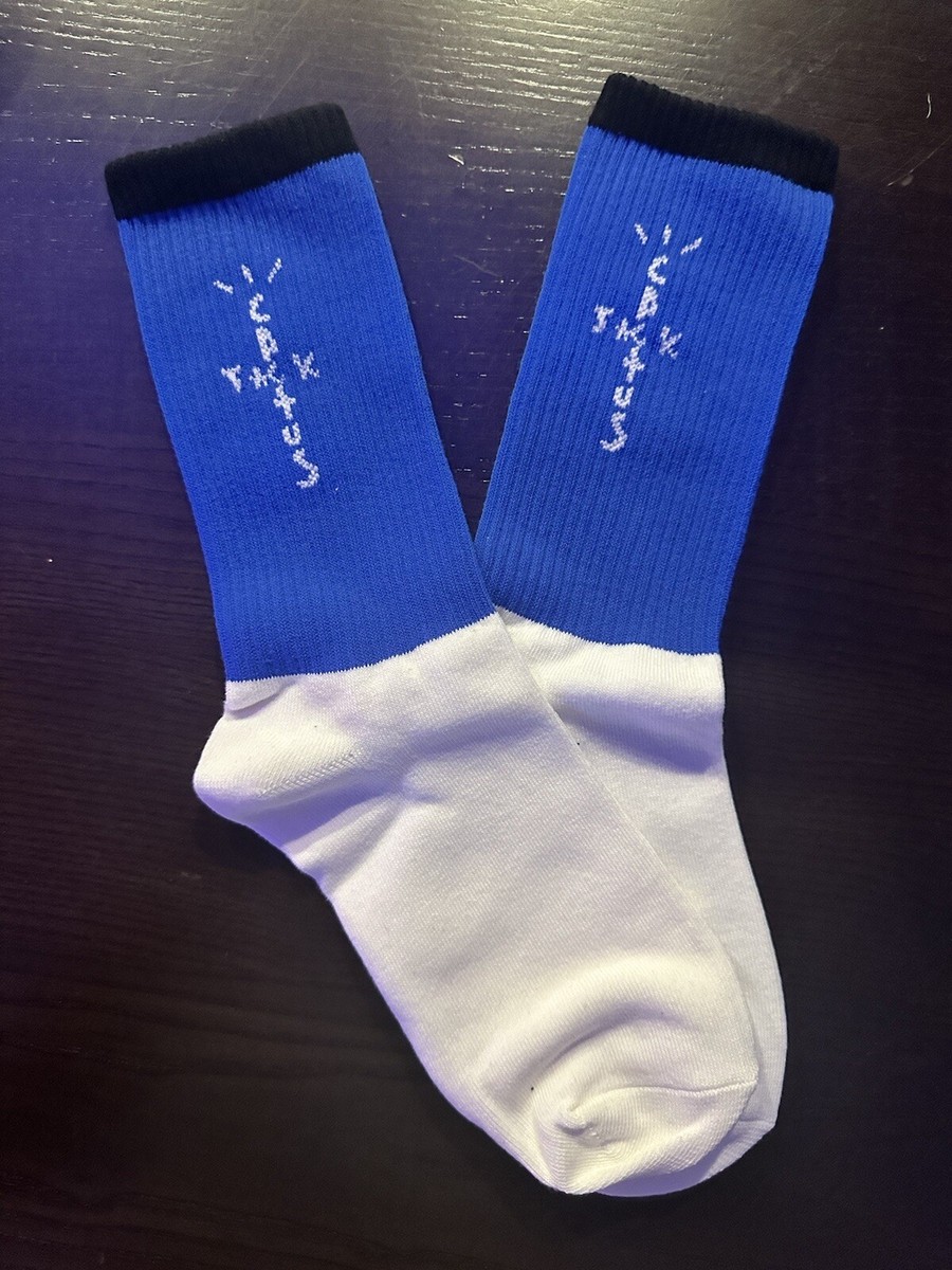 🌵🌵 CACTUS JACK Travis Scott Socks • Blue-White • Size Large