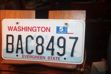 2010 Washington License Plate Evergreen State BAC8497