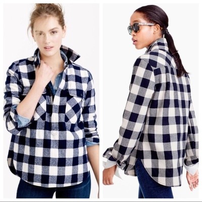 J. CREW Buffalo Check Plaid Wool Blend 