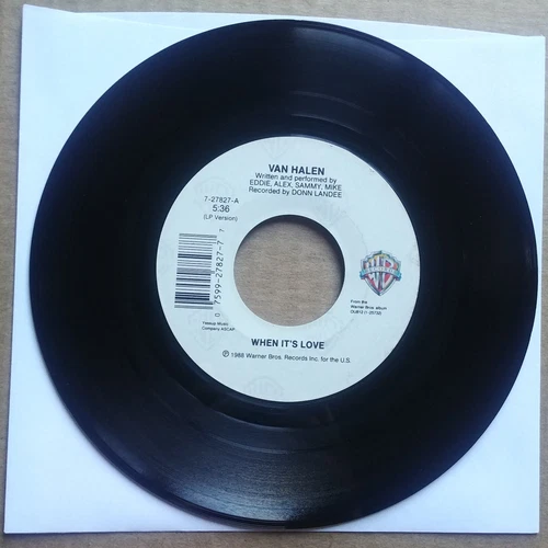 VAN HALEN When It's Love 45 7" CLASSIC ROCK Record Vinyl Warner Bros. Records