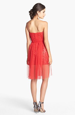 knee length dresses for ladies My Alter Ego Strapless Sweater Midi Dress (Red)  NanaMacs