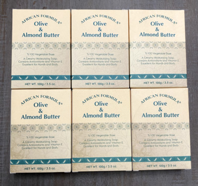 6-Pack African Formula Olive & Almond Butter Soap 3.5oz (100g) each