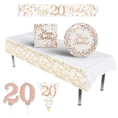 OAKTREE 20th Birthday Decorations Balloons Banners Party Supplies - Rose Gold