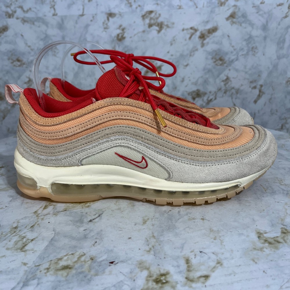 Nike Air Max 97 Sisterhood Womens Size 11 Beige Orange Red Low Top Sneakers