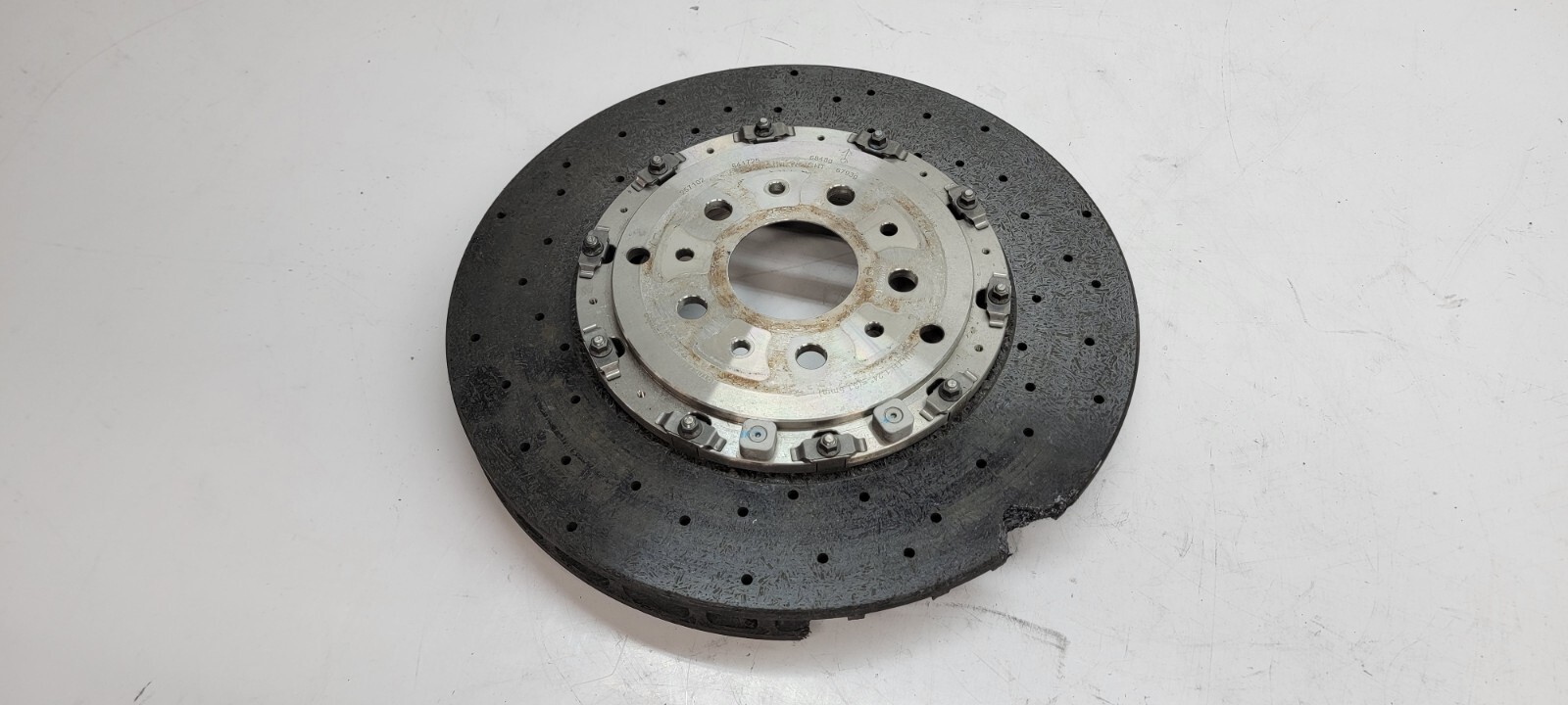 FERRARI 458 ITALIA SPIDER REAR CARBON CERAMIC BRAKE DISC CCB OEM 271714 DAMAGED