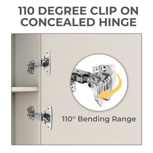 10pcs Cabinet Hinges w/Damping Buffer Soft Close Furniture Hidden Hinges - Picture 3 of 8