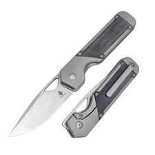 Kizer Militaw Folding Knive S35VN Steel Blade Titanium+Micarta Handle Ki3634A1