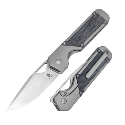 Kizer Militaw Folding Knive S35VN Steel Blade Titanium+Micarta Handle Ki3634A1
