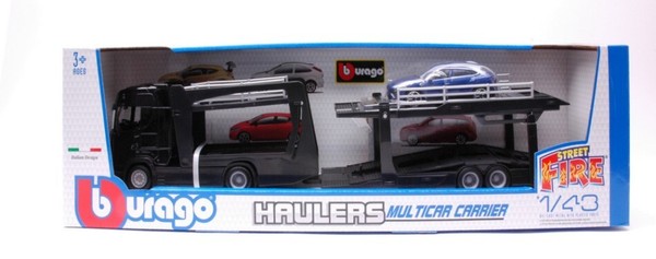 Scania S730 Highline Cab Auto Carrier + Lamborghini Urus 1:43 Modell Bburago-image