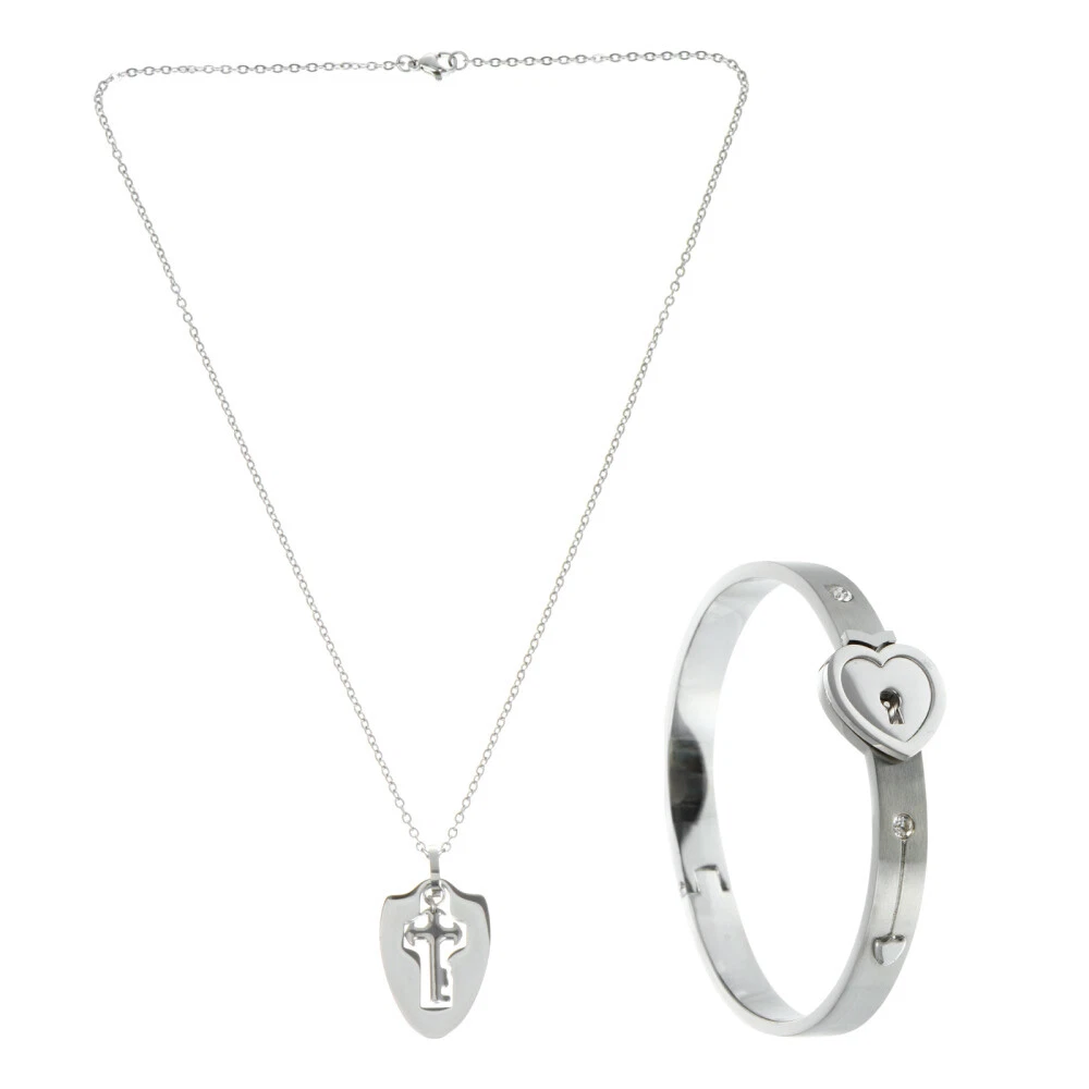 2 Pezzi Coppia Bracciale Ciondolo Amanti Collana San Valentino Gioielli Regalo