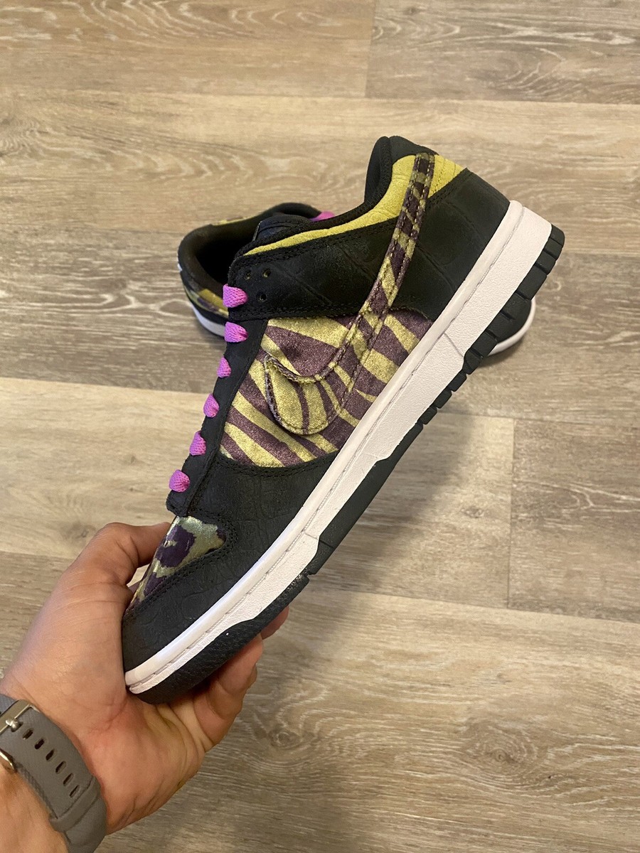 Nike Dunk Low By You Moss Tiger Black Croc Suede FJ2253-901 Men's