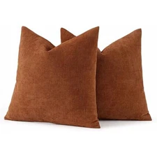 MIULEE Decorative Throw Pillow Covers Soft Chenille Solid Textured- 18x18
