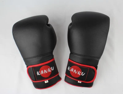 Kanku Boxing Gloves Black 14 oz, 16 oz for Training Sparring Bag