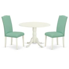 Dining Room Set Linen White, DLEN3-LWH-57