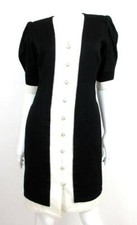 UNGARO PARALLELE PARIS VINTAGE BUTTON FRONT PUFF SLEEVE SHEATH DRESS SZ.6
