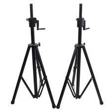 2 Prox Crank Up Speaker Stands Black Telescoping w/ Carrying Bag