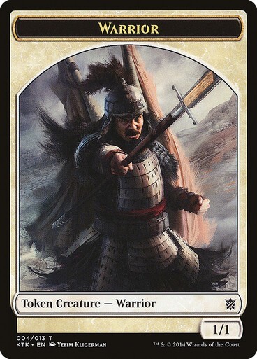 10 Token Cards - Warrior - Khans of Tarkir - SAME ART - Magic MTG FTG
