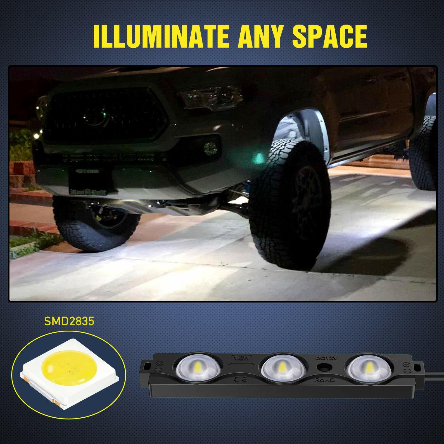 8pcs 24 LED Rock Light Side Marker for Cargo Truck Pickup Bed off  