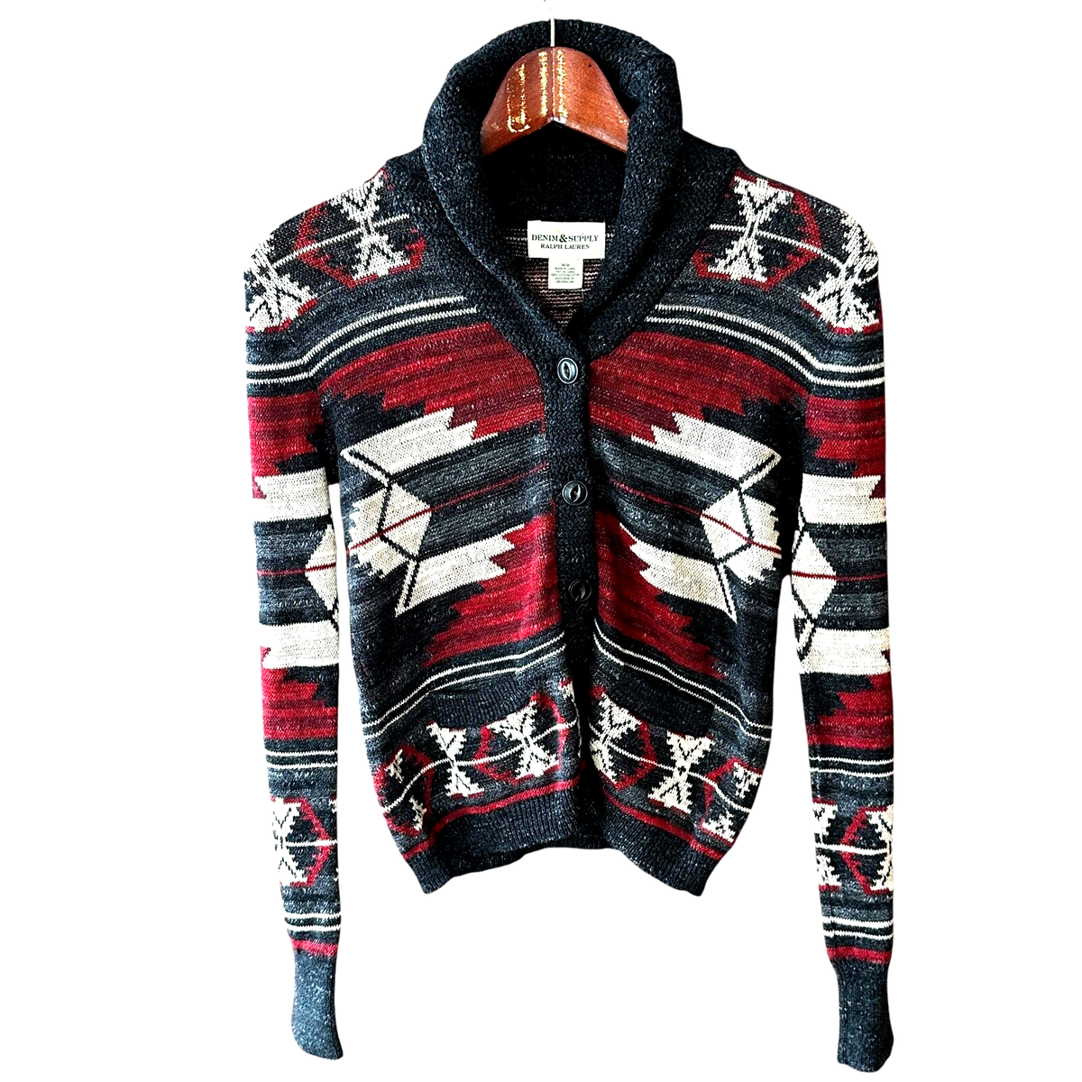 Denim Supply Ralph Lauren Cardigan Sweater Womens M Cotton Aztec