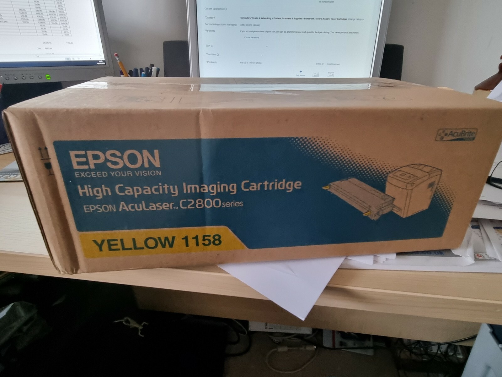 Genuine Epson 1158 Yellow High Capacity Toner Cartridge C2800 Series Vat Inc
