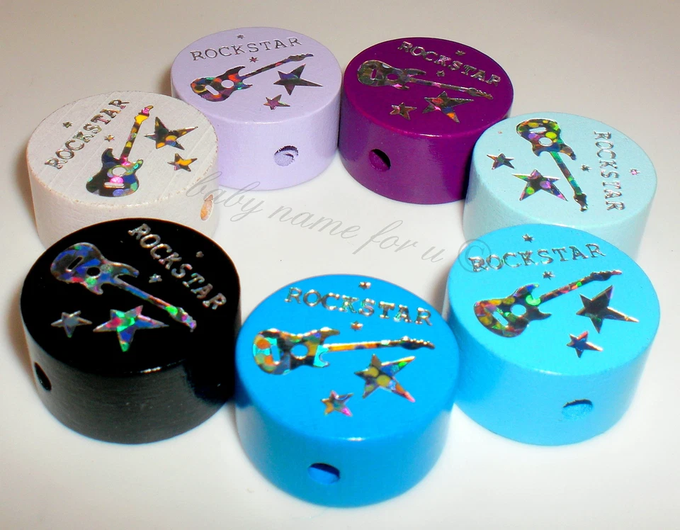 Greifring mit Namen Rockstar Kleiner Prinz Motorik Rassel - Bild 3 von 4