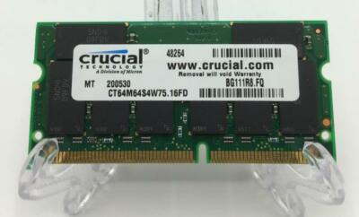 Crucial Technology CT64M64S4W75512MB 144-polig PC133 133 MHz SODIMM SDRAM Klasse A