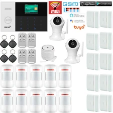 T12 Tuya APP WiFi GSM Wireless Home Security Alarm System+Amazon Alexa+2 Camera