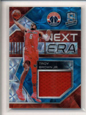 TROY BROWN JR 2018/19 SPECTRA NEXT ERA NEON BLUE ROOKIE JERSEY #43/49 AK9453