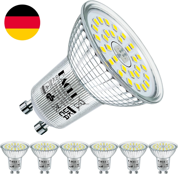 Eacll GU10 Led Kaltweiss 6 Watt Ersetzt 100W Halogen Leuchtmittel, 6Er-Pack, 745-image