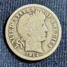 1914 Barber Dime Silver 10C Coin Circulated 0.9 Fineness US Variety
