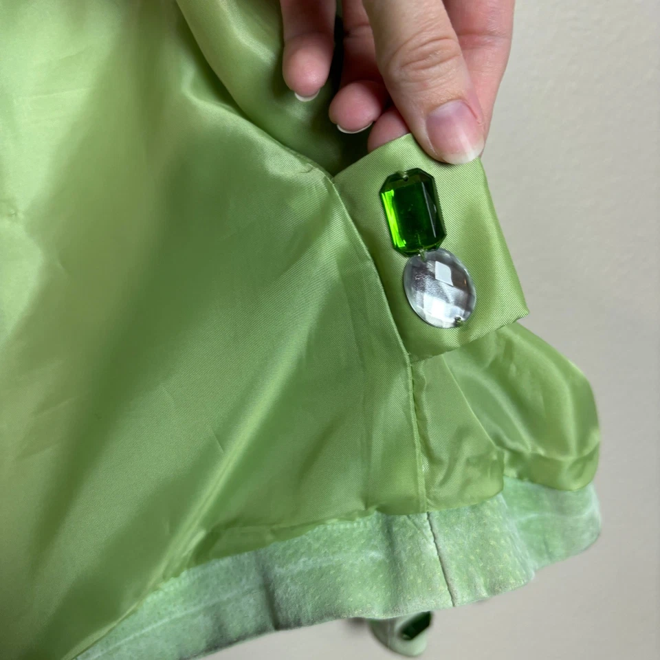 Chaqueta de cuero para mujer y2k Glam verde claro estrás colorida declaración retro M Foto 3 de 4