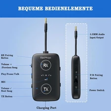 Bluetooth 5.4 Airplane Adapter–2-in-1 Wireless Transmitter & Receiver for TV/Car