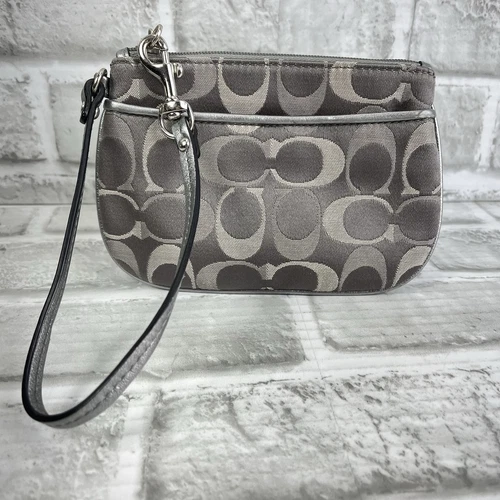 Polsino piccolo Coach Signature jacquard grigio scuro e chiaro