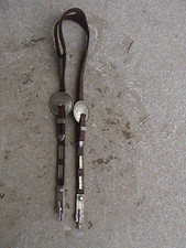 STUNNING VINTAGE SILVER ROPE EDGE BIG BUCKLES BIT CLIPS SHOW BRIDLE HEADSTALL