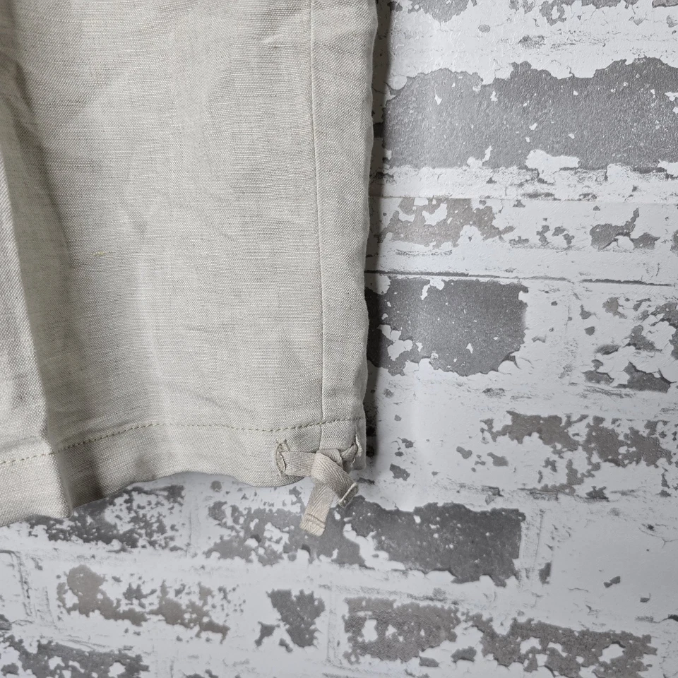 Pantalones Cortos Cubavera Para Hombre 42 Habana Noche Lino Natural Carga Cordón Cremallera Mosca Tostado Foto 2 de 4