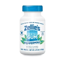 Zellie's | 100% Xylitol Peppermint Chewing Gum | No 100 Count (Pack of 1) 