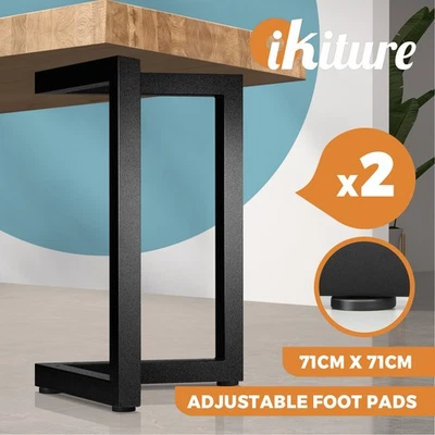 Oikiture 2X Coffee Dining Table Legs Bench Steel Metal Industrial 71 X 70CM - image 1 of 4