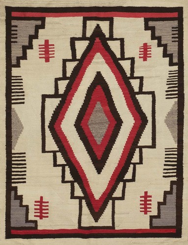 Small Tribal Geometric Diamond Medallion Antique Native American Navajo