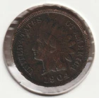 US Rare Old West 1904 Indian Head Penny Coin American Collection Shield Cent USA